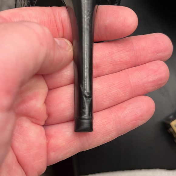 Tory Burch Black Perforated Pointed-Toe Bow Mary Jane Heels - Picture 10 of 11